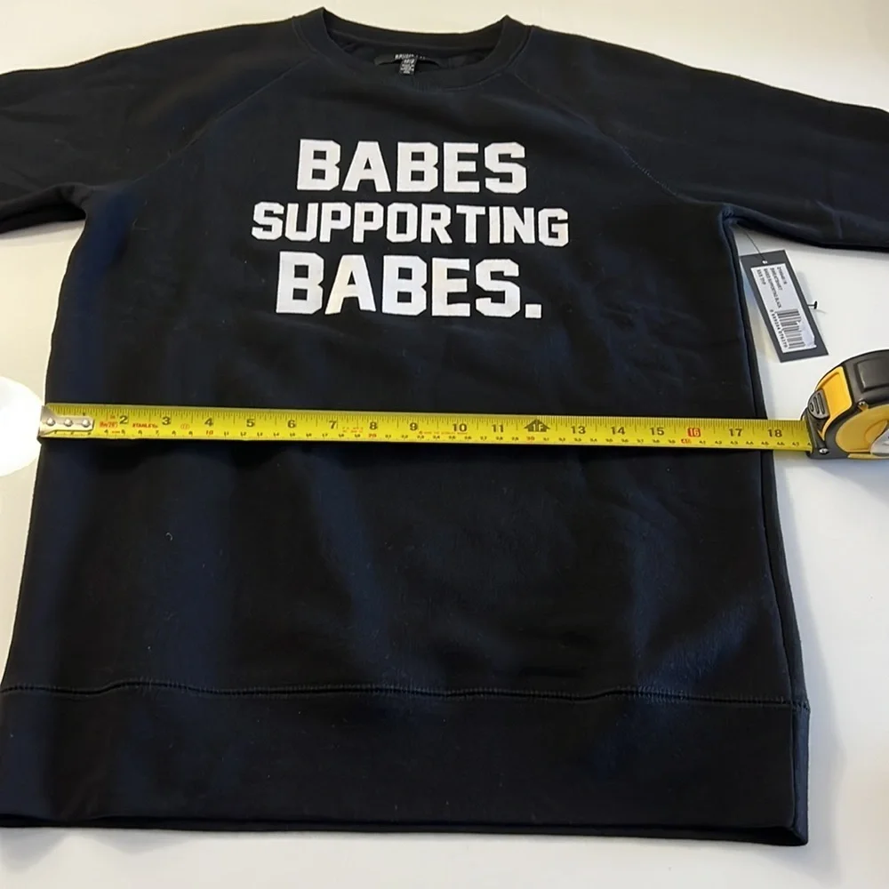 SOLD! NWT: Babes Supporting Babes Sweatshirt by Brunette The Label XS/S - Picture 6 of 10